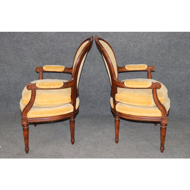 Pair Louis XVI Style French Armchairs For Sale In Philadelphia - Image 6 of 13