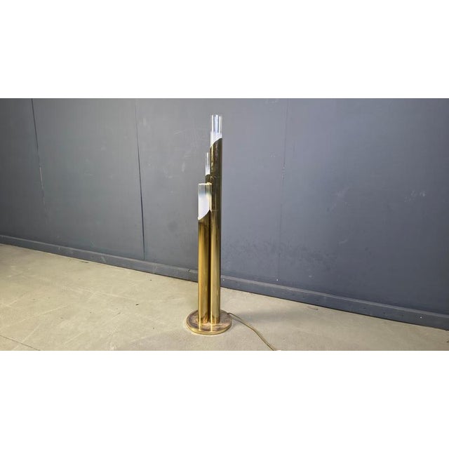 Metal Vintage Brass and Murano Glass Floor Lamp, Italy, 1970s For Sale - Image 7 of 13