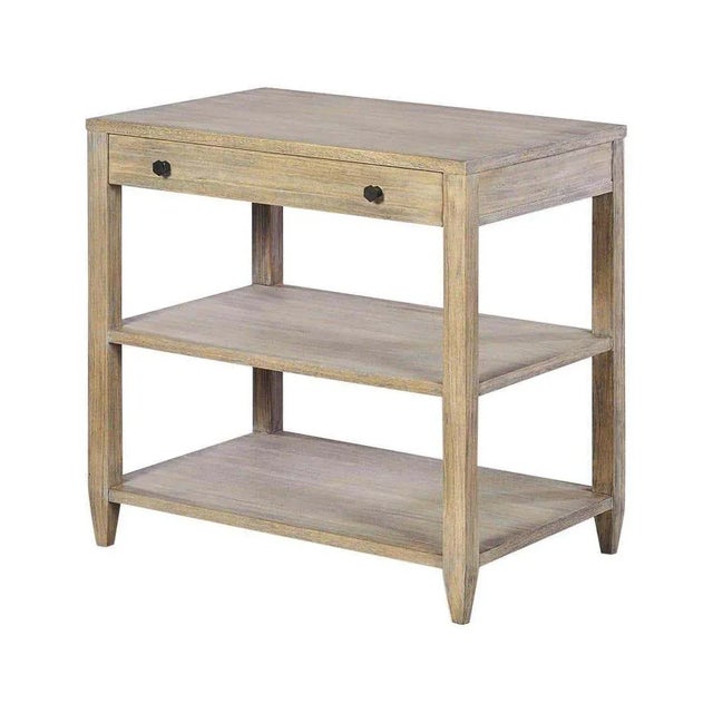 Classic Rustic Greyed Wide Side Table For Sale In Greensboro - Image 6 of 6
