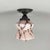 Art Deco Pale Rose Marbled Opaline Glass and Burnished Flush Mount, Germany, 1930s For Sale - Image 3 of 18