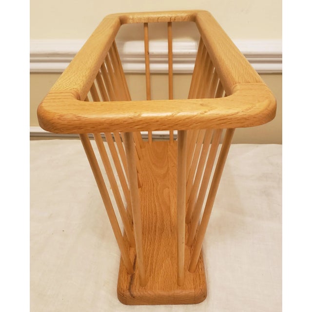 Mid-Century Modern 1970s Danish Modern Arthur Umanof-Style Magazine Rack For Sale - Image 3 of 7