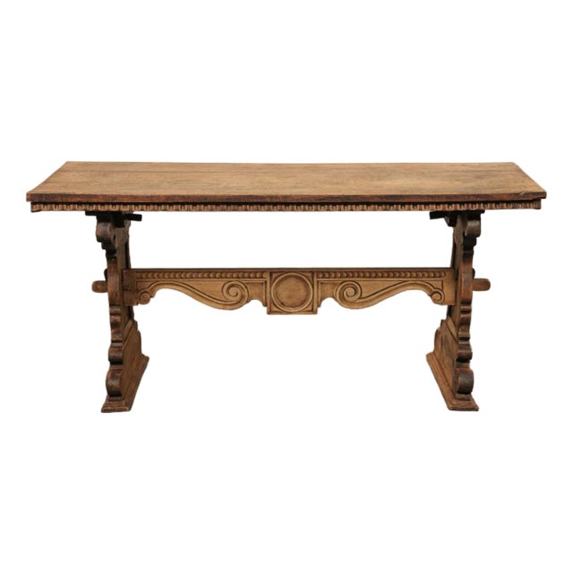Stunning 18th C. Italian Trestle Table For Sale