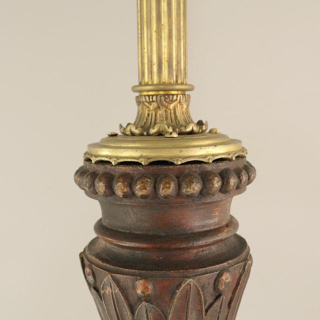 Large Foyer Floor Lamp in Wood and Bronze, Budapest, 1900s For Sale - Image 16 of 18