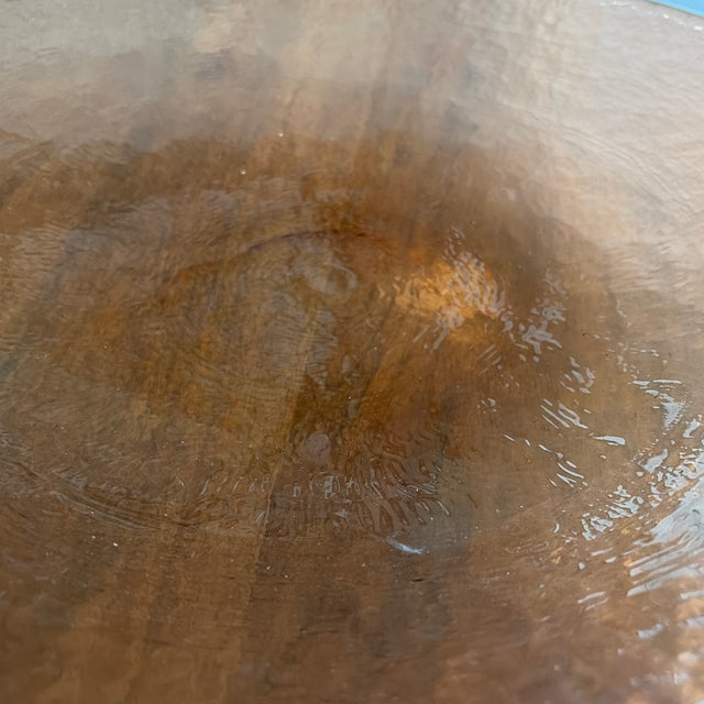 Contemporary Attributed to Fire & Light. "Zen" 17” Centerpiece Bowl in Copper Recycled Glass Very Zen Bowl Masterpiece Item for Collectors. A Statement Piece. For Sale - Image 3 of 12