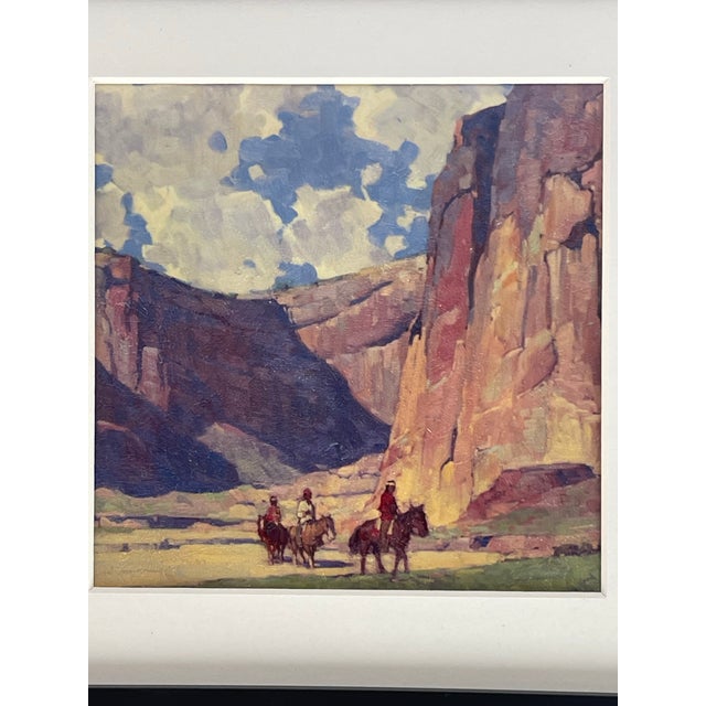 Pair of Hand-Textured Prints After Edgar Alwin Payne Canyon De Chelly For Sale - Image 9 of 10