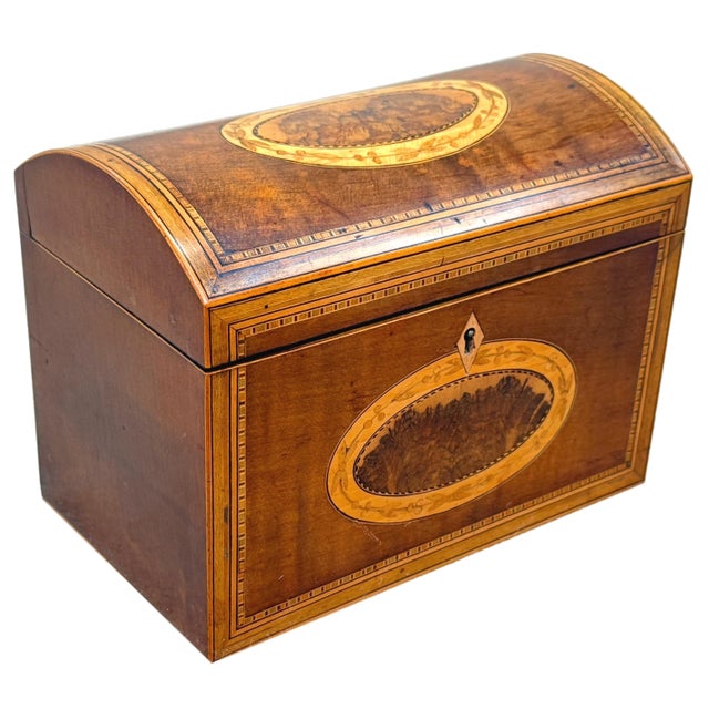 Wood 18th Century George III Harewood and Black Thorn Tea Caddy, 1790 For Sale - Image 7 of 9