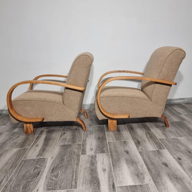 Art Deco Lounge Chairs by Jindřich Halabala, 1950s, Set of 2 For Sale - Image 12 of 17