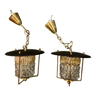 Mid Century Modern Italian Suspension Pendant - a Pair For Sale