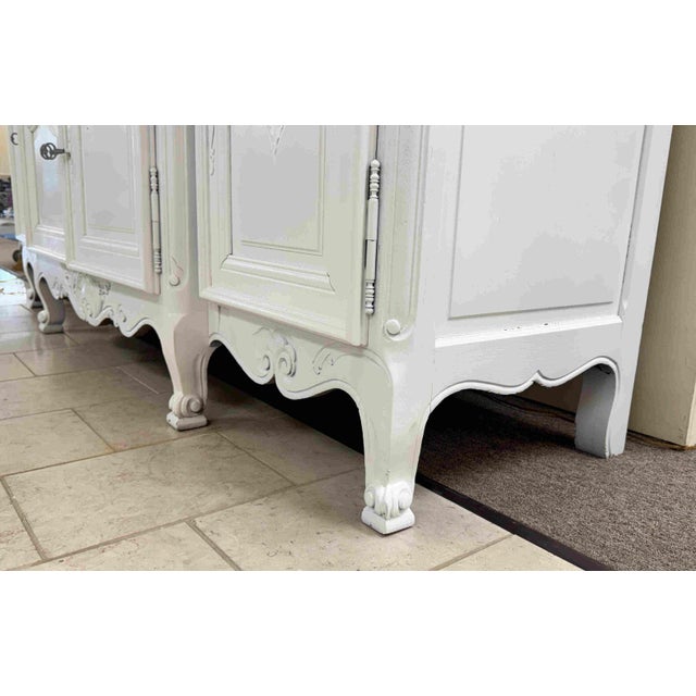 Mid 20th Century Vintage Painted French Country Sideboard Buffet Cabinet For Sale - Image 5 of 16