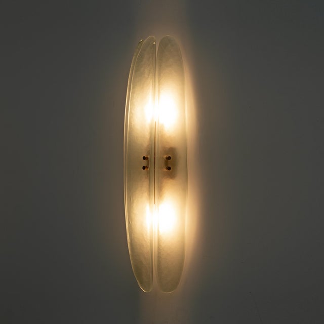 Glass Mid-Century Modern Aqua Green Murano Glass Sconces, 2000, Set of 2 For Sale - Image 7 of 10