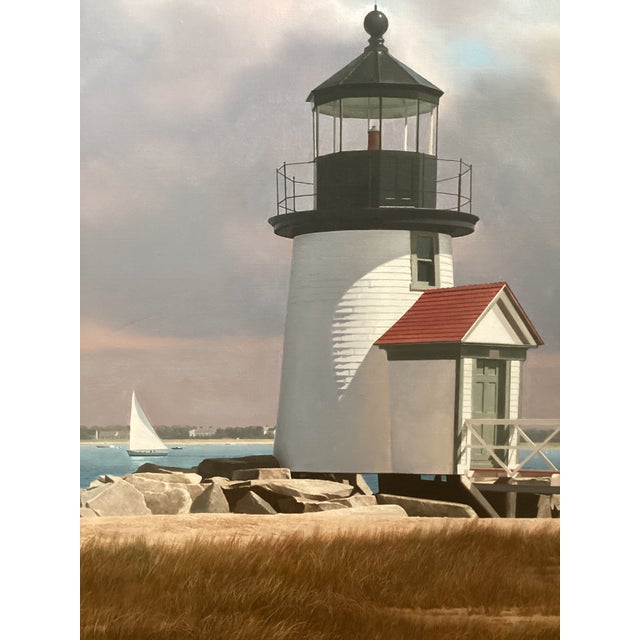 1990s ‘Brant Point Afternoon’’ (Nantucket Ma) Orig Signed Painting by John Falato For Sale - Image 10 of 14