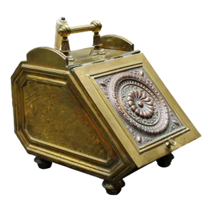 Classical Design English Brass and Copper Coal Hod