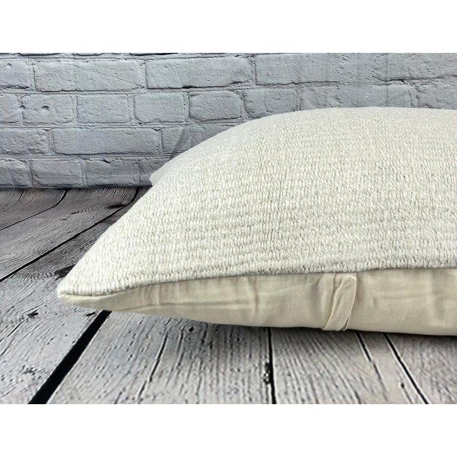 16 x 24 Hemp Pillow Turkish Cushion Natural White Pillow Cushion Cover For Sale - Image 4 of 4