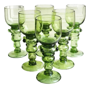 Mouth Blown Römer Wine Glasses, 1970s, Set of 6