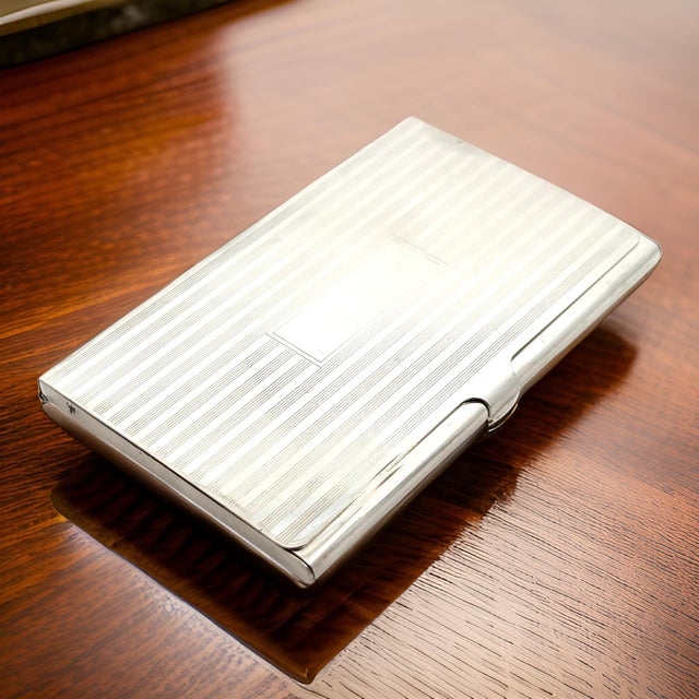 Late 20th Century Tiffany & Co Estate Business Card Holder Sterling Silver 58.1g For Sale - Image 11 of 15