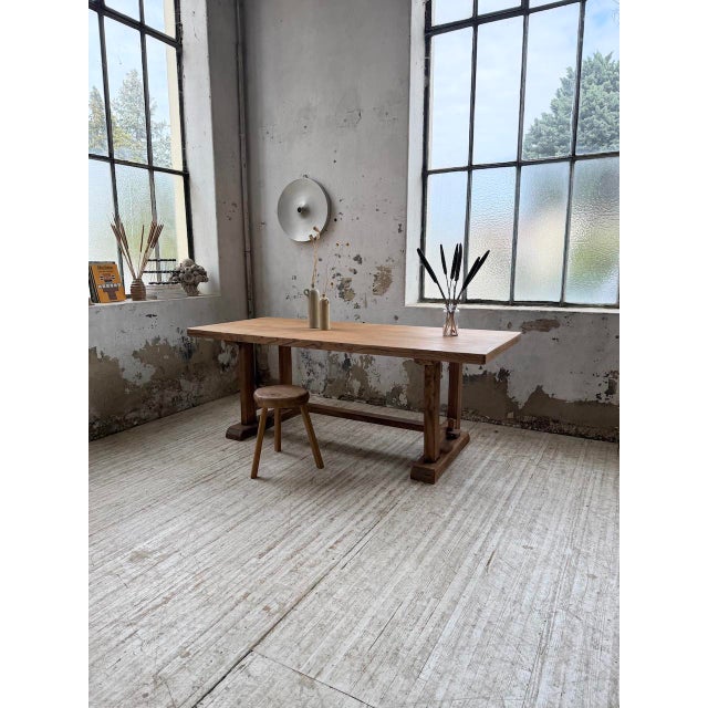 Brown Elm Monastery Table, 1960s For Sale - Image 8 of 18