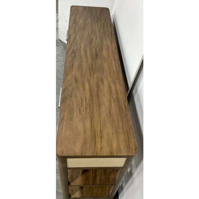 Theodore Alexander Modern Cream Shagreen Laszio Console Table For Sale In Atlanta - Image 6 of 8