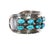 7" M Guerro Navajo Chunky Sterling Double Row Turquoise Cuff Bracelet For Sale - Image 9 of 10