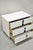 Contemporary Contemporary Modern White Formica Chrome Trim 3 Drawer Chest Nightstand Table For Sale - Image 3 of 12