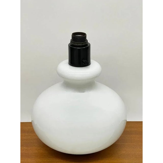 Dutch White Glass Table Lamp by Dijkstra, 1970s For Sale - Image 9 of 12
