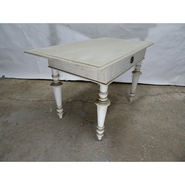 This is a Swedish country primitive table, been restored and repainted with Milk paints "Oyster White".