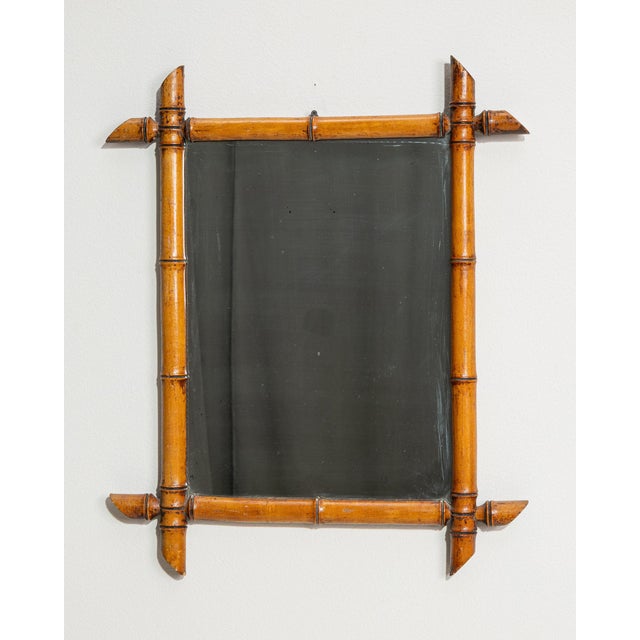 Wood 19th Century France Amber Wood Mirror For Sale - Image 7 of 10