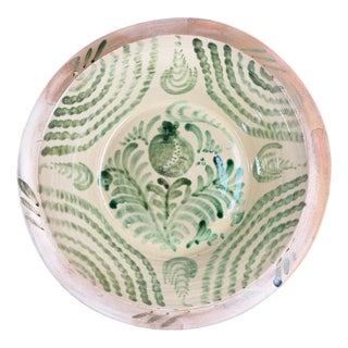Large Spanish Fajalauza Ceramic Bowl from Lebrillo For Sale