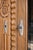 Art Deco Walnut Display Cabinet with Carved Decorations and Brass Details, 1930s For Sale - Image 6 of 11
