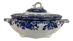 Antique Burslem Staffordshire Tonquin Lidded Tureen