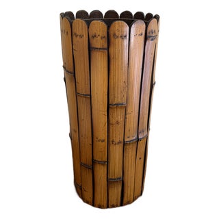 1970s Bamboo Umbrella Stand in the Palm Beach Tradition For Sale