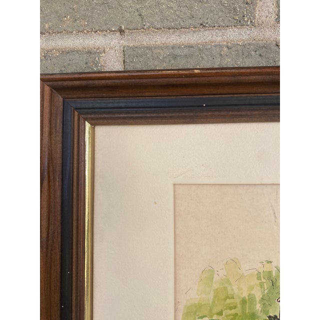 Paint Vintage 1969 Original Watercolor by Irene McFarland, Framed For Sale - Image 7 of 7