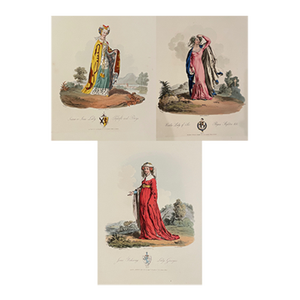 1814 English Historical Costume Engravings - Set of Three