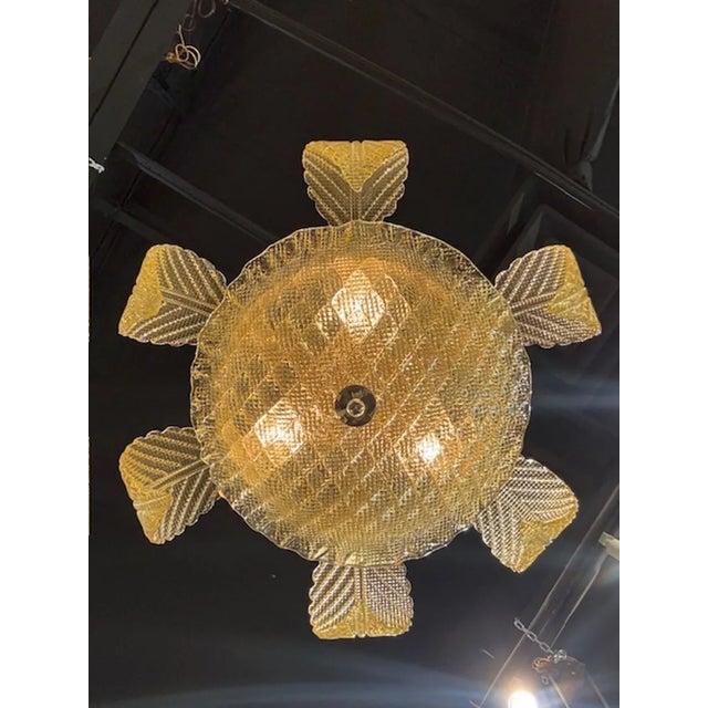 Early 21st Century Amber Colored Murano Glass Leaf Chandelier For Sale - Image 5 of 5