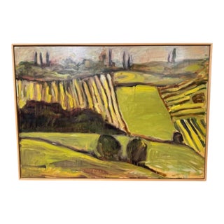 Herbert Murrie – Hills of San Gimignano (1997) Oil on Wood Panel, 60″ × 40″ For Sale