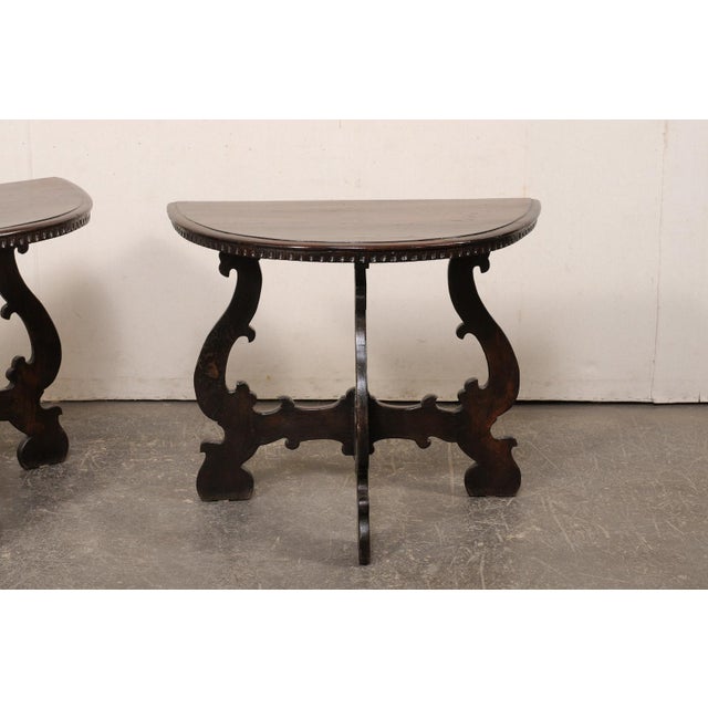 Wood Fabulous Late 18th C. Italian Demi-Lunes For Sale - Image 7 of 12