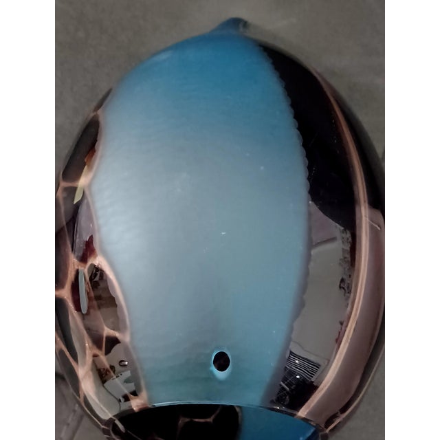 Eros Raffael Signed Murano Art Glass Teardrop Sculpture – Blue and Tortoiseshell For Sale - Image 15 of 16