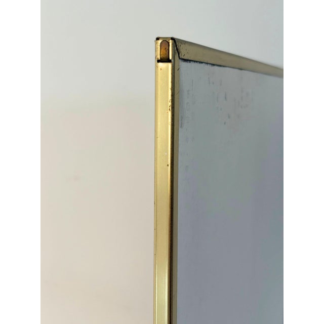 Metal Mid-Century Italian Brass Dressing Mirror with Slim Frame by Gio Ponti, 1960s For Sale - Image 7 of 9