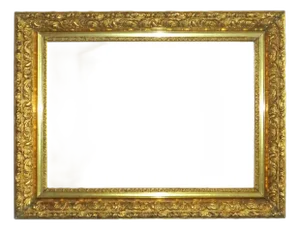 Antique Gilt Wood & Gesso Picture Frame for Portrait Painting or Mirror 20" X 28" Opening