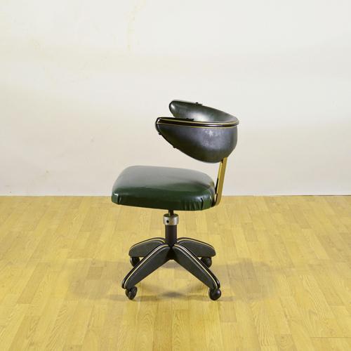 Mid-Century Swivel Office Chair in Vinyl Leather, 1960s For Sale - Image 4 of 9