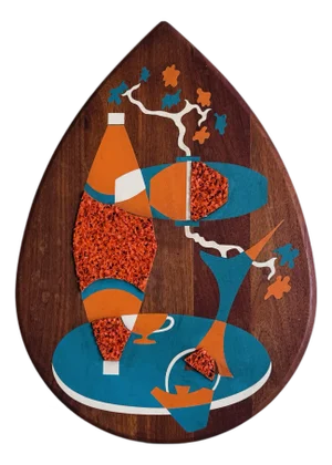 1960s Mid Century Modern Tear Drop Atomic Wall Hanging