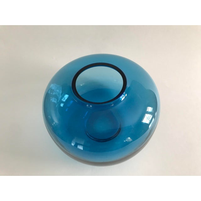 Modern Blue Glass Vase Chairish