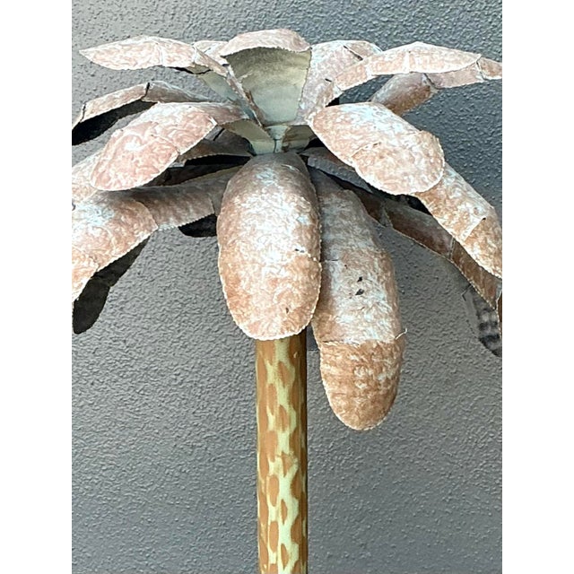 Vintage Punch Cut Tole Palm Trees - A Pair For Sale - Image 4 of 12