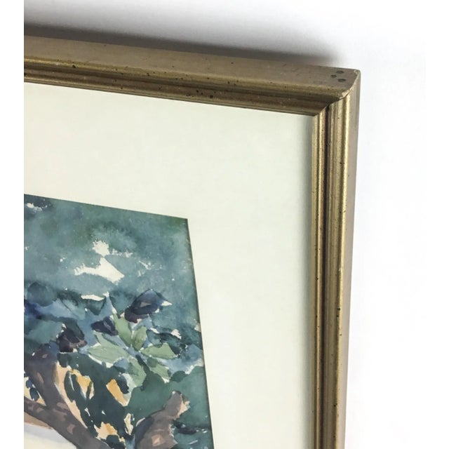 Wood 1960’s Original Watercolor Framed Painting For Sale - Image 7 of 13