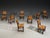 Mid-Century Modern Charles Dudouyt Style, Eight Rustic Dining Chairs, Oak, Rush, France, 1940s For Sale - Image 3 of 10