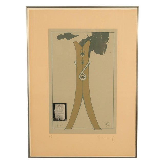 Pop Art Silk Screen Print and Collage "Clothespin Brancusi's Kiss" Philadelphia by Claes Oldenburg, 1972 For Sale In Portland, OR - Image 6 of 13