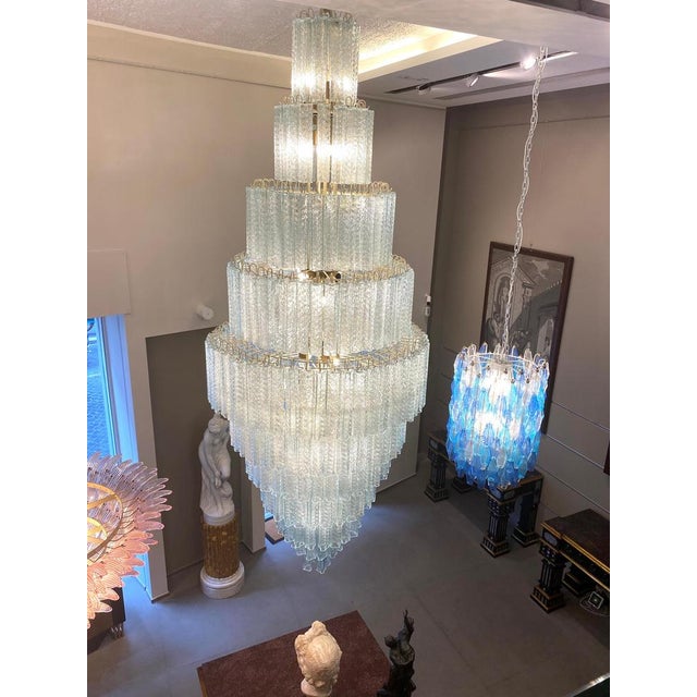 1990s Italian Monumental Murano Glass Tronchi Chandelier, 1990s For Sale - Image 5 of 10