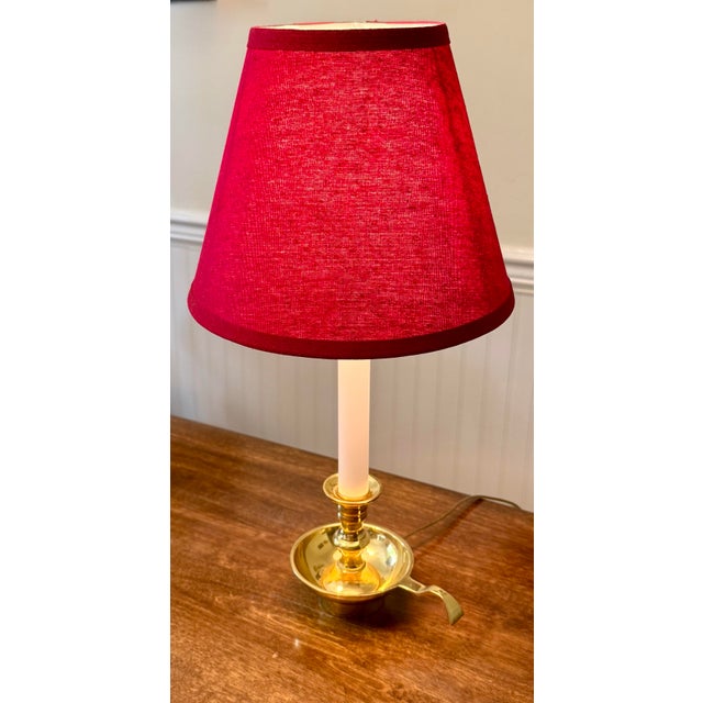Mid 20th Century Leviton Brass Chamberstick Accent Lamp For Sale - Image 5 of 12