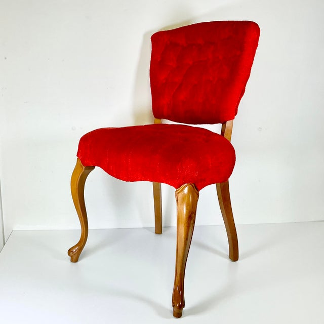 1960s Vintage French Provincial Hollywood Regency Boho Chic Boudoir Side Chair. For Sale - Image 4 of 13