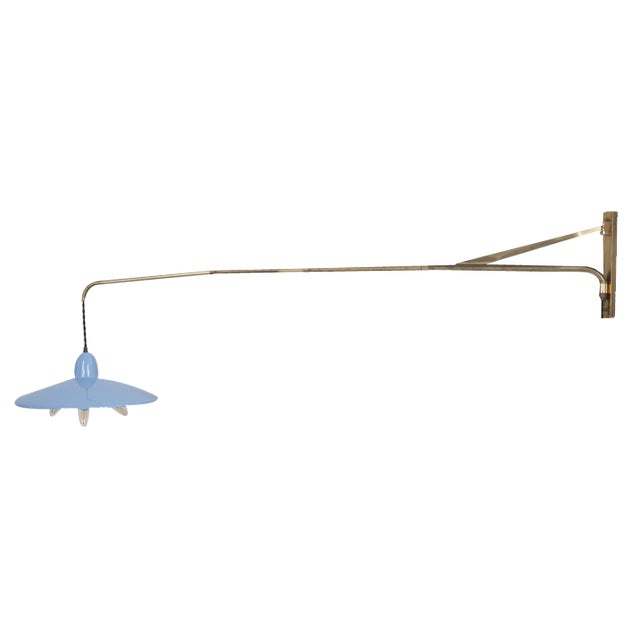 Italian Height-Adjustable Swivel Telescope Wall Lamp, 1950s For Sale