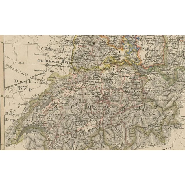 Mid 19th Century Map of Southwestern Germany and Switzerland Bavaria, 1858 For Sale - Image 5 of 10